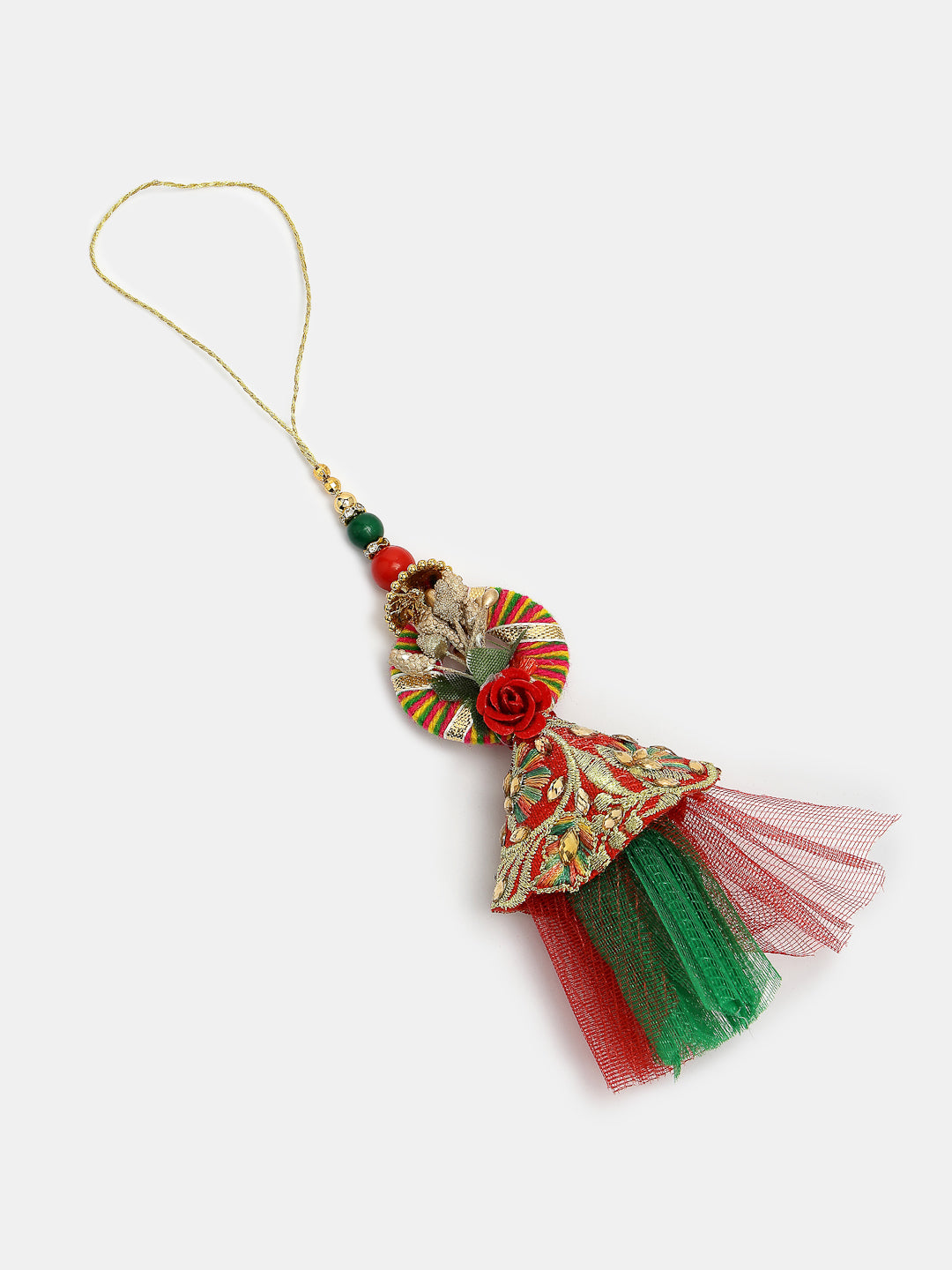 Set Of 2 Multicolor Peacock Design Bhaiya Bhabhi Rakhi With Roli Chawal