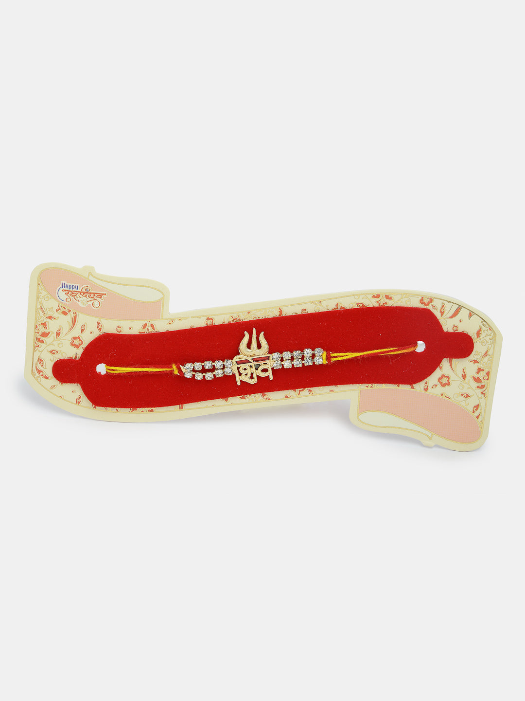 Set Of 4 Multicolor Stone-Studded Rakhi With Roli Chawal & Chocolate