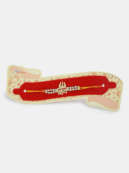 Set Of 4 Multicolor Stone-Studded Rakhi With Roli Chawal