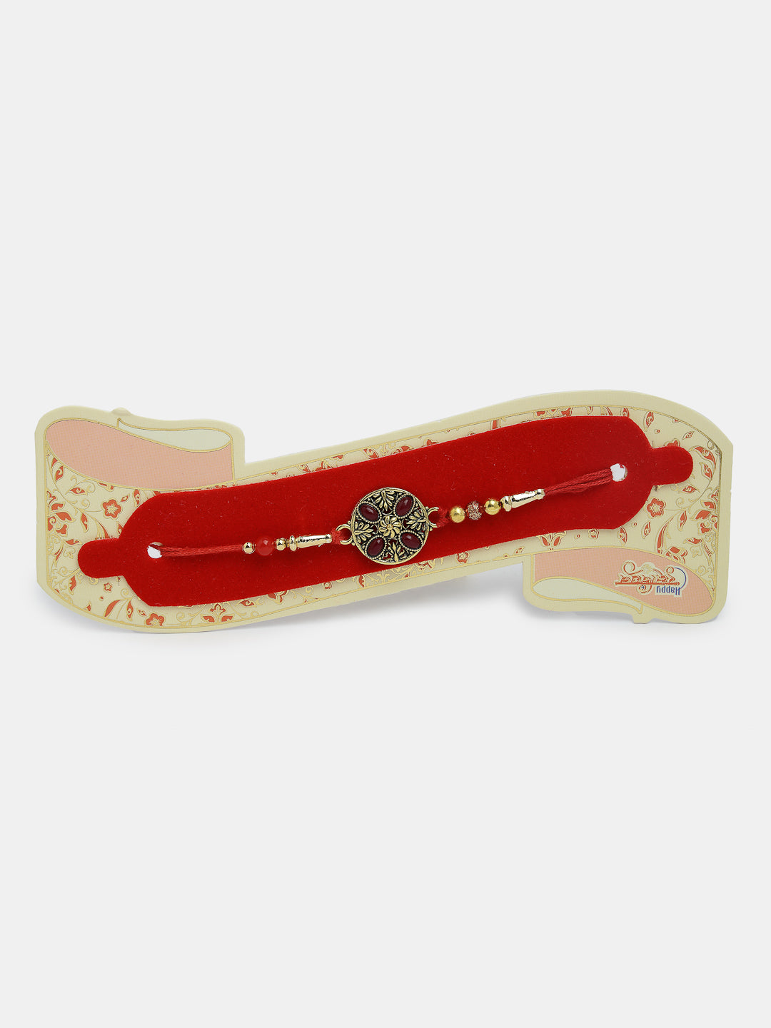 Set Of 4 Multicolor Stone-Studded Rakhi With Roli Chawal