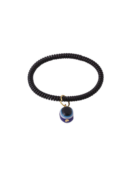 Black Evil Eye Spring Ring Rakhi With Roli Chawal