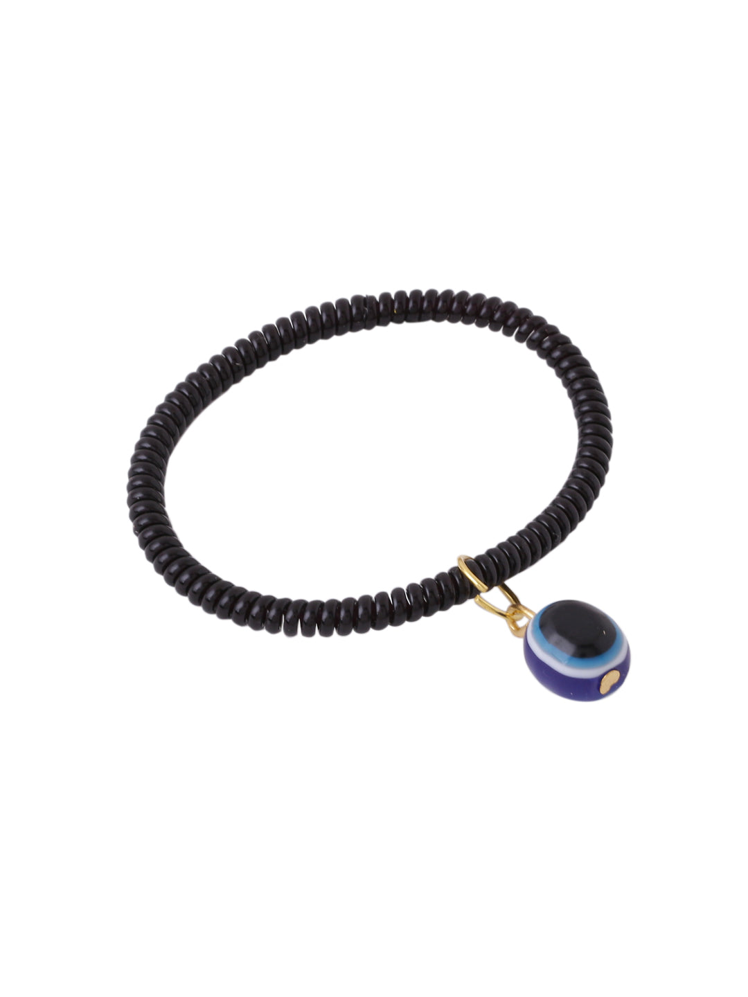 Black Evil Eye Spring Ring Rakhi With Roli Chawal