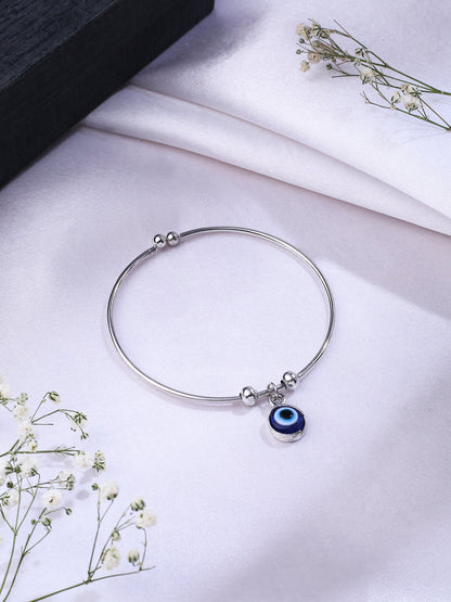 Silver-Plated Evil Eye Rakhi With Roli Chawal