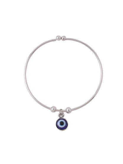 Silver-Plated Evil Eye Rakhi With Roli Chawal