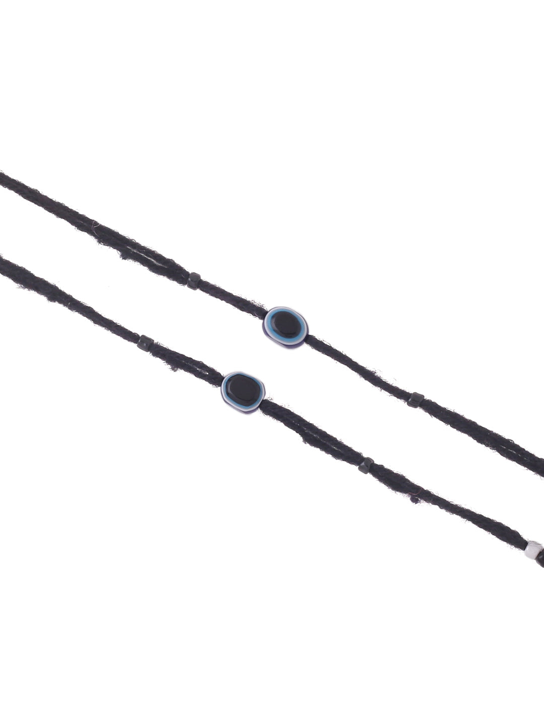 Set Of 2 Black Evil Eye Rakhi With Roli Chawal