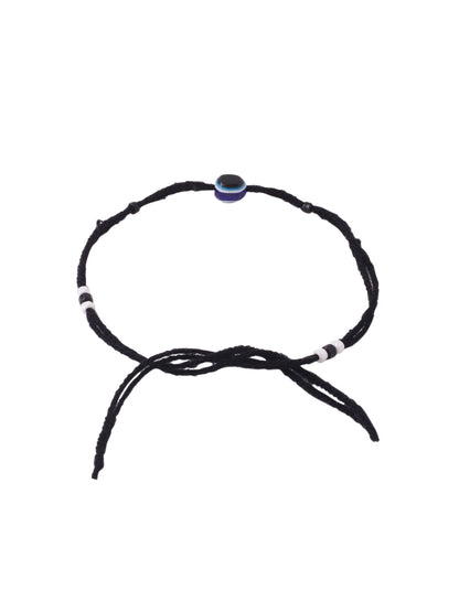 Set Of 2 Black Evil Eye Rakhi With Roli Chawal