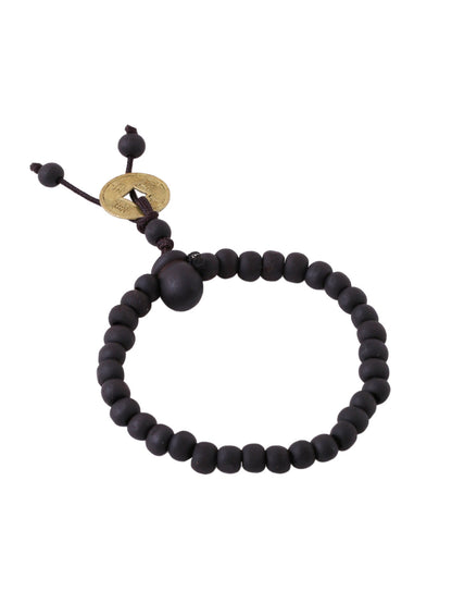 Black Beaded Elasticated Rakhi With Roli Chawal