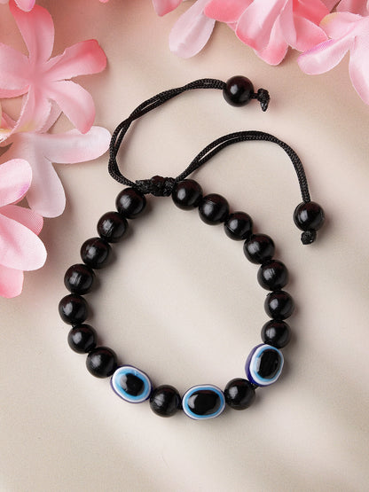 Black Evil Eye Rakhi With Roli Chawal