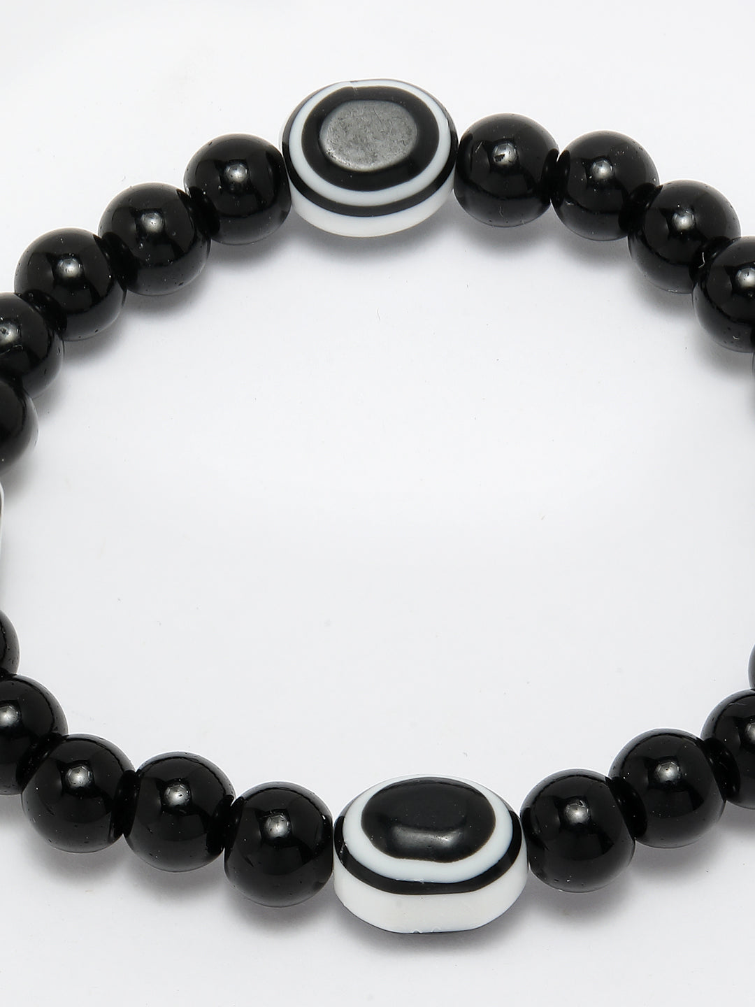 Black Evil Eye Elasticated Rakhi With Roli Chawal