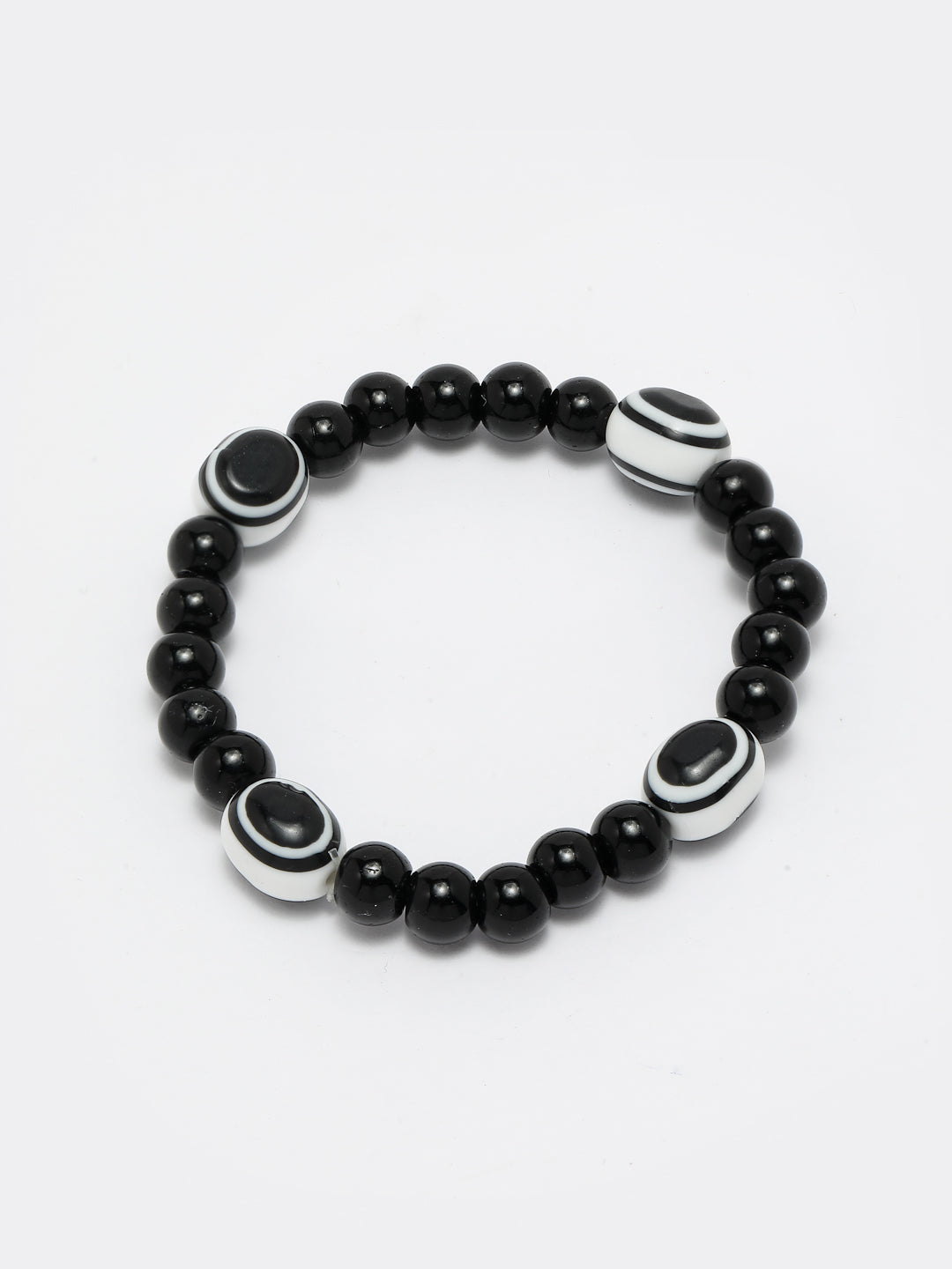 Black Evil Eye Elasticated Rakhi With Roli Chawal