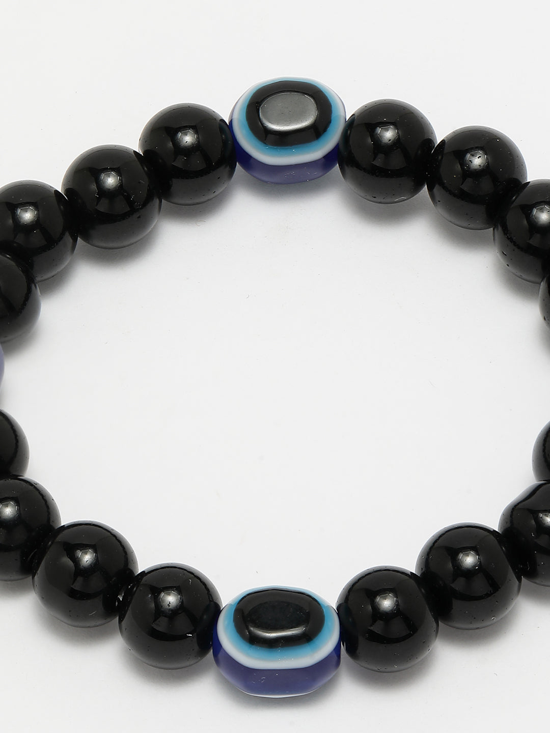Black Evil Eye Elasticated Rakhi With Roli Chawal