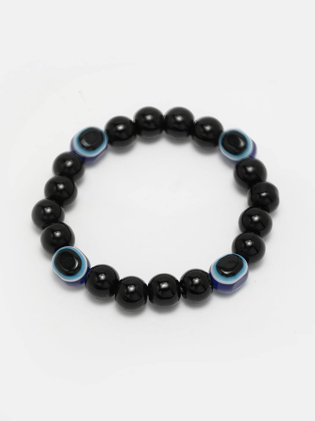 Black Evil Eye Elasticated Rakhi With Roli Chawal