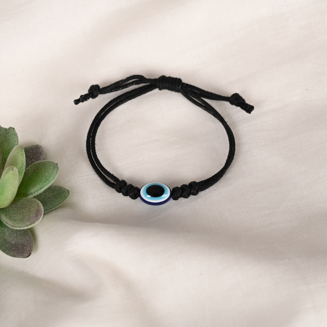 Black Evil Eye Rakhi With Roli Chawal