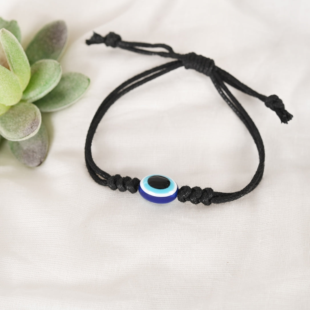 Black Evil Eye Rakhi With Roli Chawal