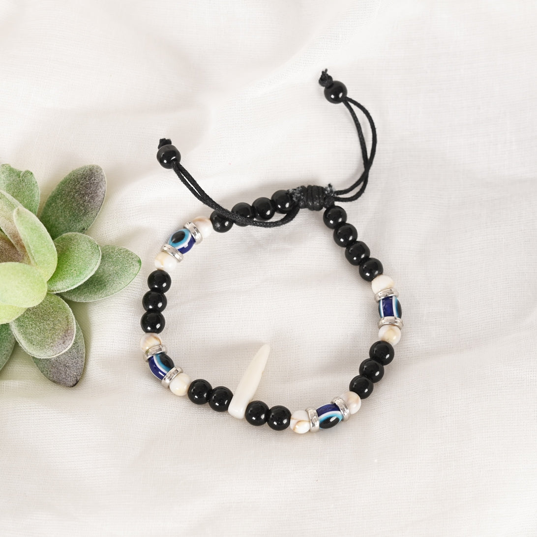 Black Evil Eye Rakhi With Roli Chawal