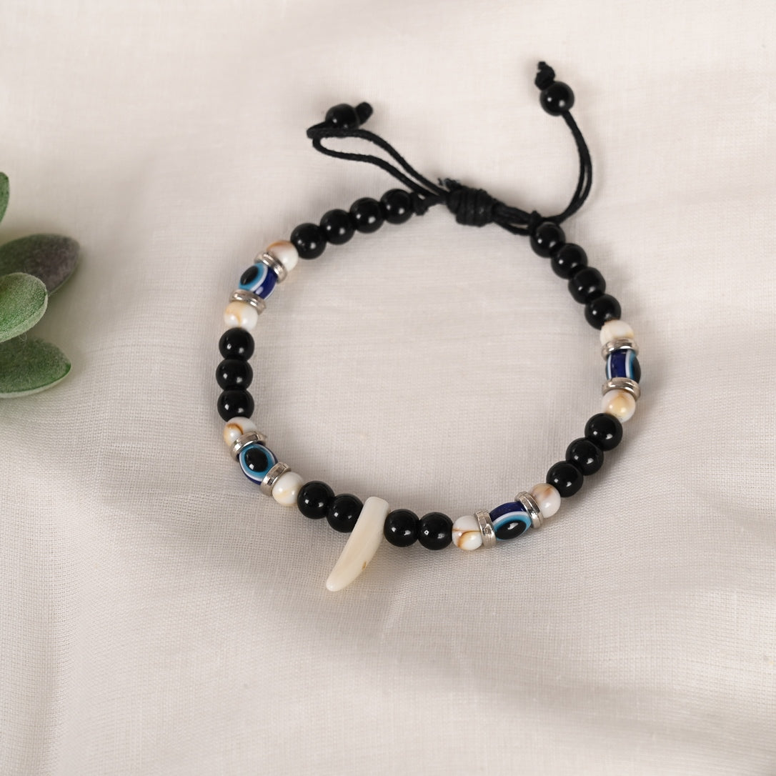 Black Evil Eye Rakhi With Roli Chawal