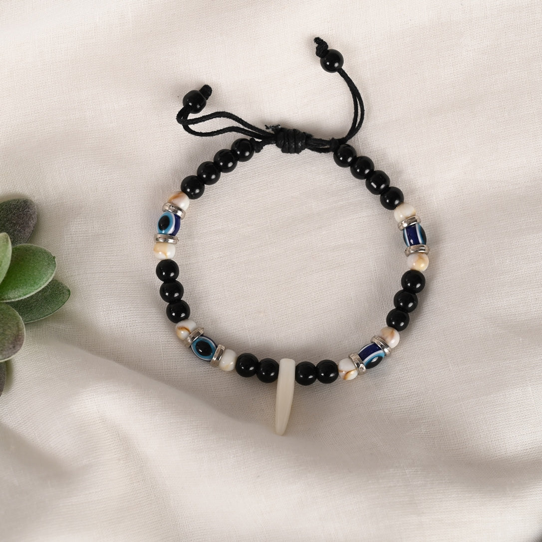 Black Evil Eye Rakhi With Roli Chawal