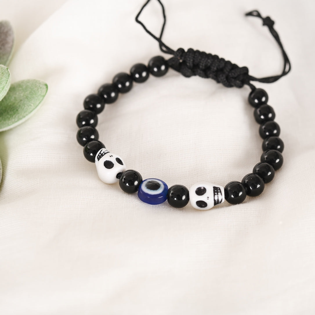 Black Evil Eye Rakhi With Roli Chawal