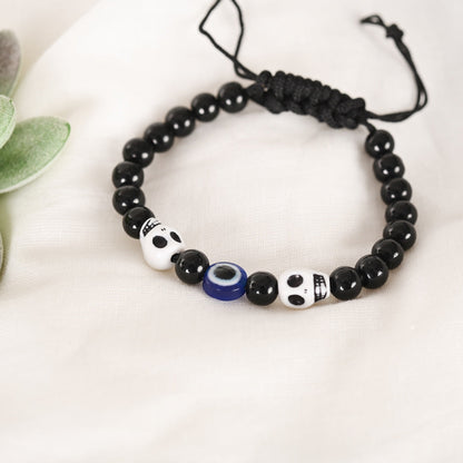 Black Evil Eye Rakhi With Roli Chawal