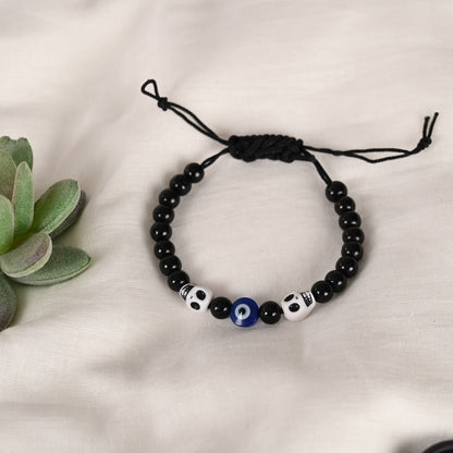 Black Evil Eye Rakhi With Roli Chawal