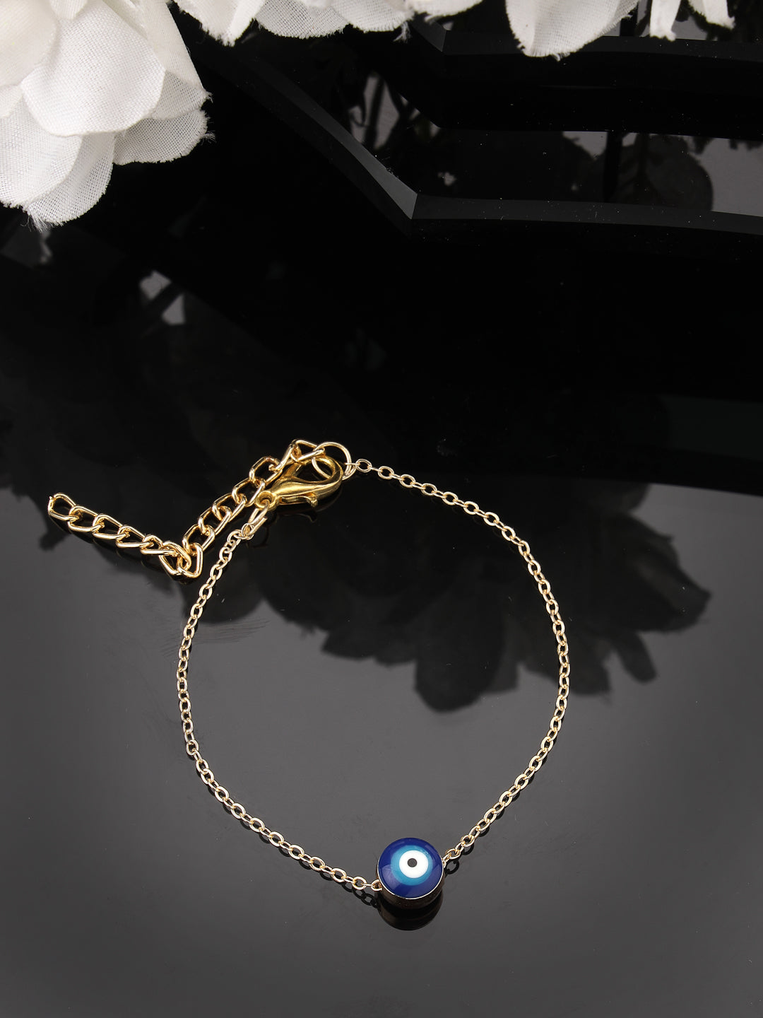 Gold-Toned Evil Eye Rakhi With Roli Chawal