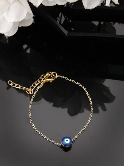 Gold-Toned Evil Eye Rakhi With Roli Chawal