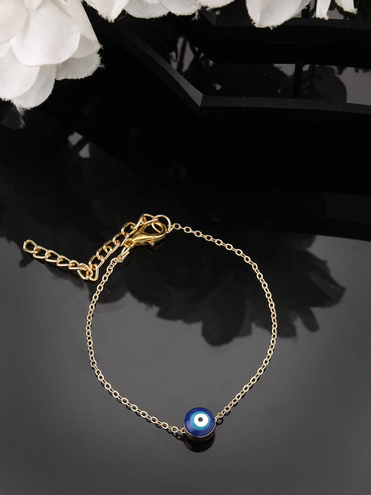 Gold-Toned Evil Eye Rakhi With Roli Chawal