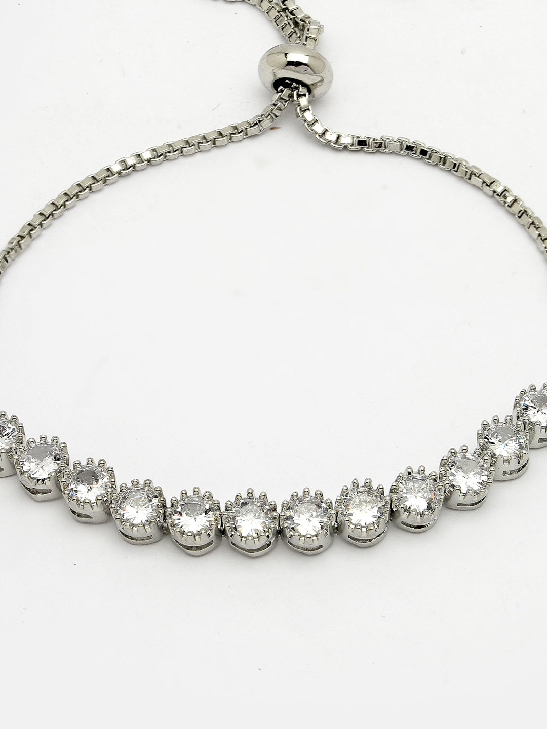 Silver-Plated American Diamond Studded Rakhi With Roli Chawal