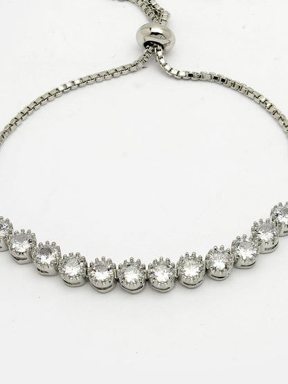 Silver-Plated American Diamond Studded Rakhi With Roli Chawal