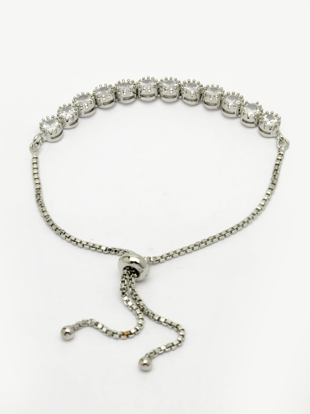 Silver-Plated American Diamond Studded Rakhi With Roli Chawal