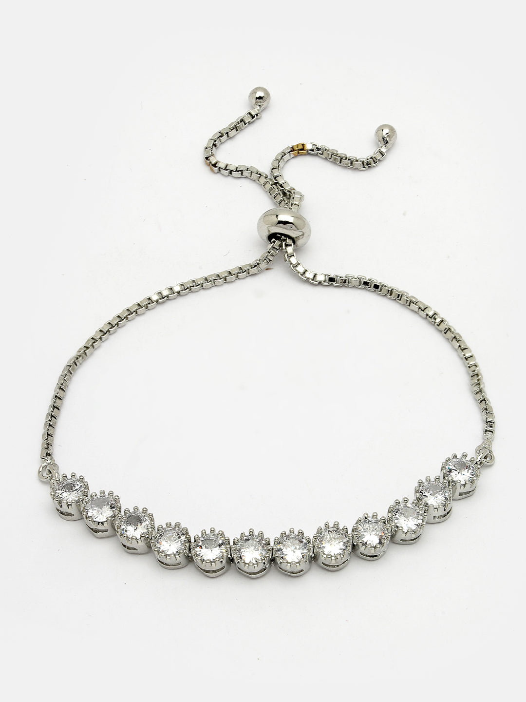 Silver-Plated American Diamond Studded Rakhi With Roli Chawal