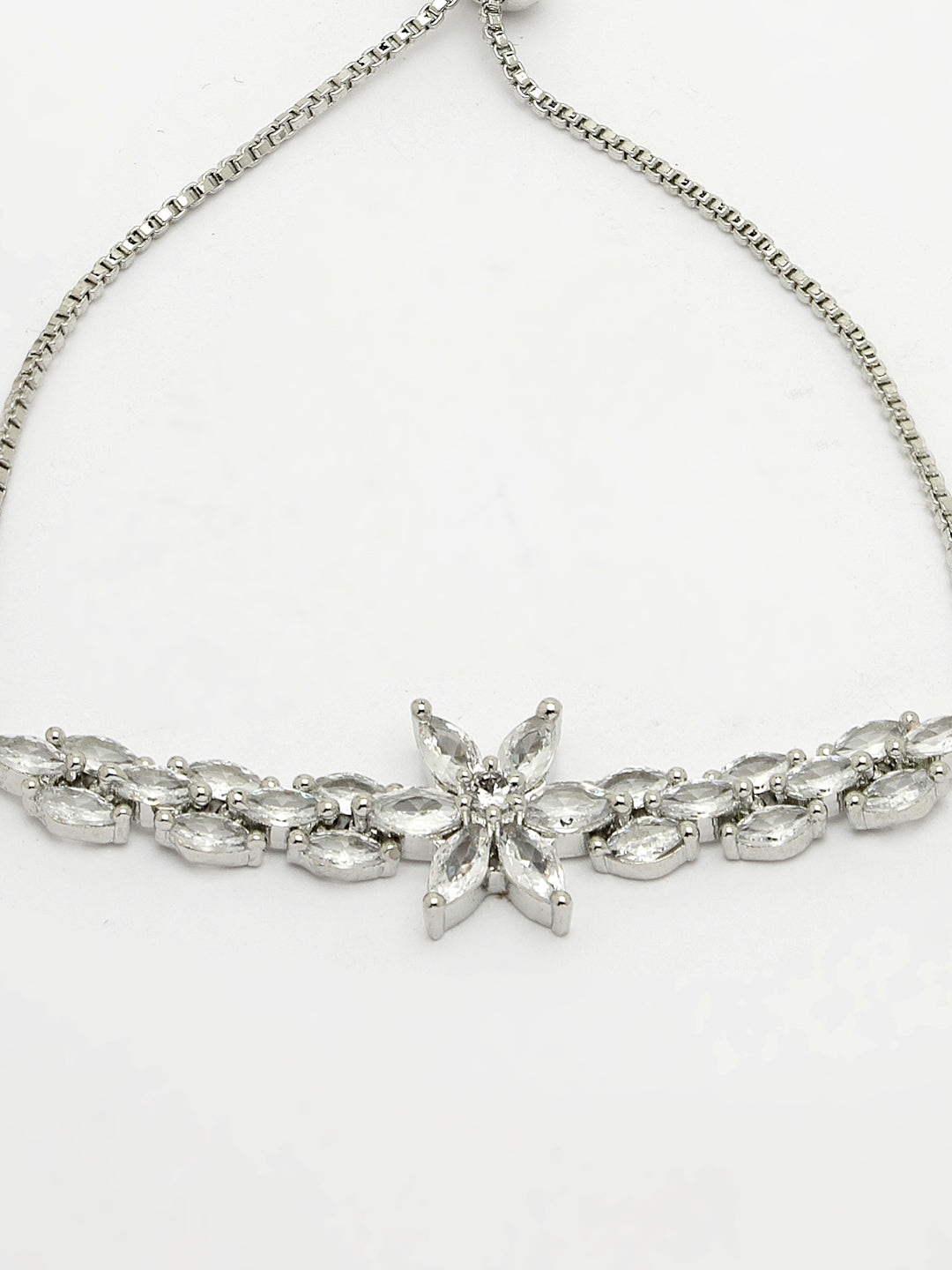 Silver-Plated American Diamond Studded Rakhi With Roli Chawal