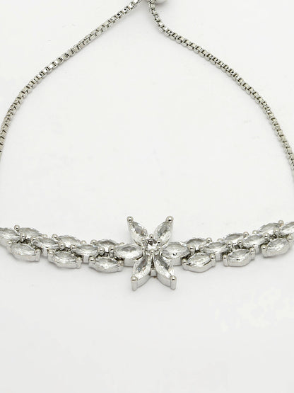 Silver-Plated American Diamond Studded Rakhi With Roli Chawal