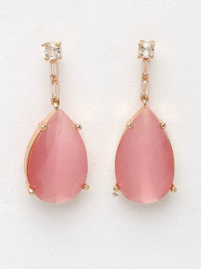 Women's Rose Gold Artificial Stones Studded Handcrafted Jewellery Set
