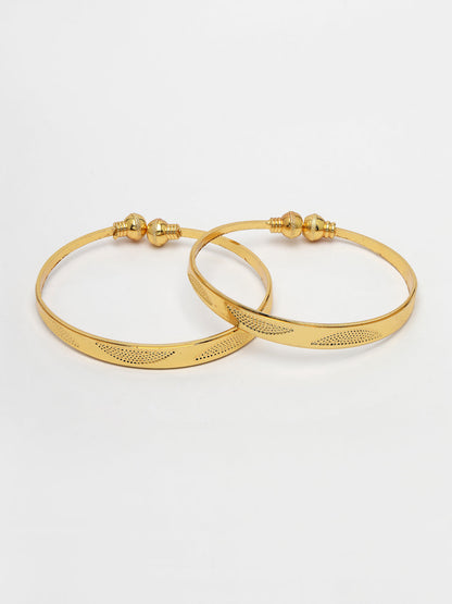 Women's Set Of 2 Gold-Plated Handcrafted Adjustable Bangles
