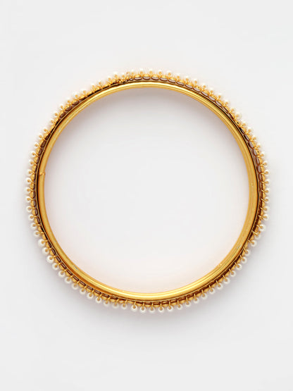 Women's Set Of 4 Gold-Plated Pearl Handcrafted Traditional Bangles