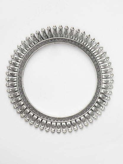 Women's Set Of 4 Silver-Plated German Silver Oxidised Bangles
