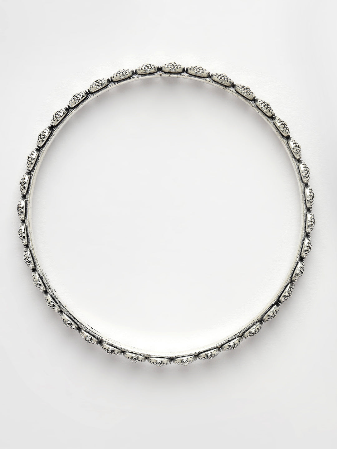 Women's Set Of 4 Silver-Toned German Silver Oxidised Bangles