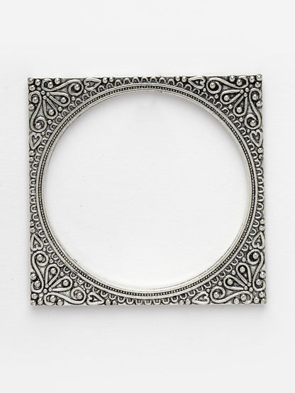 Women's Set Of 8 Silver-Toned German Silver Oxidised Bangles