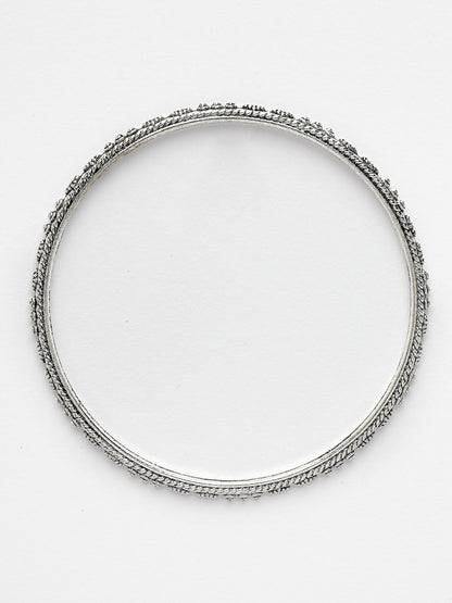 Women's Set Of 8 Silver-Toned German Silver Oxidised Bangles