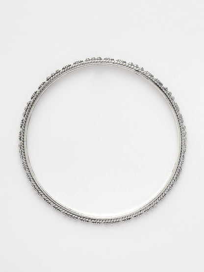 Women's Set Of 6 Silver-Toned German Silver Oxidised Bangles