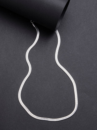 Women's Silver-Toned German Silver Oxidised Chain
