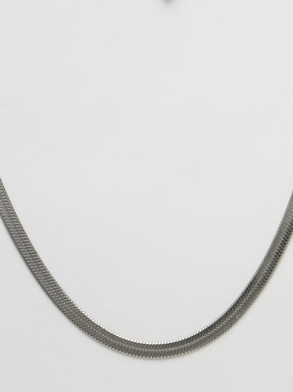 Women's Silver-Toned German Silver Oxidised Chain