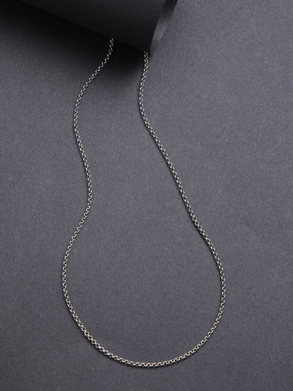 Women's Silver-Toned German Silver Oxidised Chain