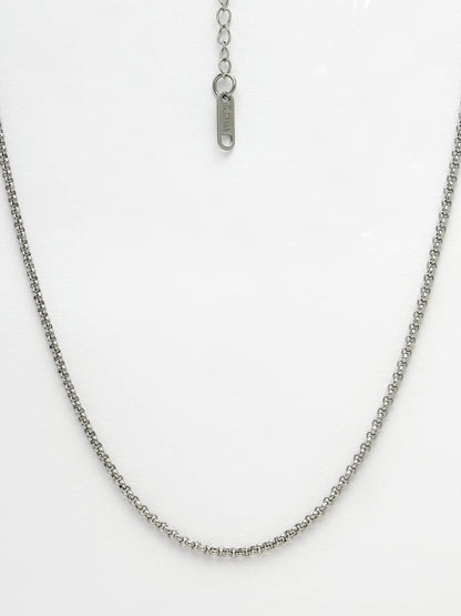 Women's Silver-Toned German Silver Oxidised Chain