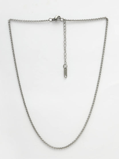 Women's Silver-Toned German Silver Oxidised Chain