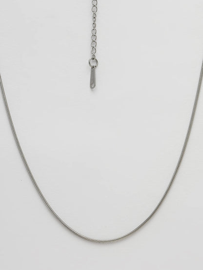 Women's Silver-Toned German Silver Oxidised Chain
