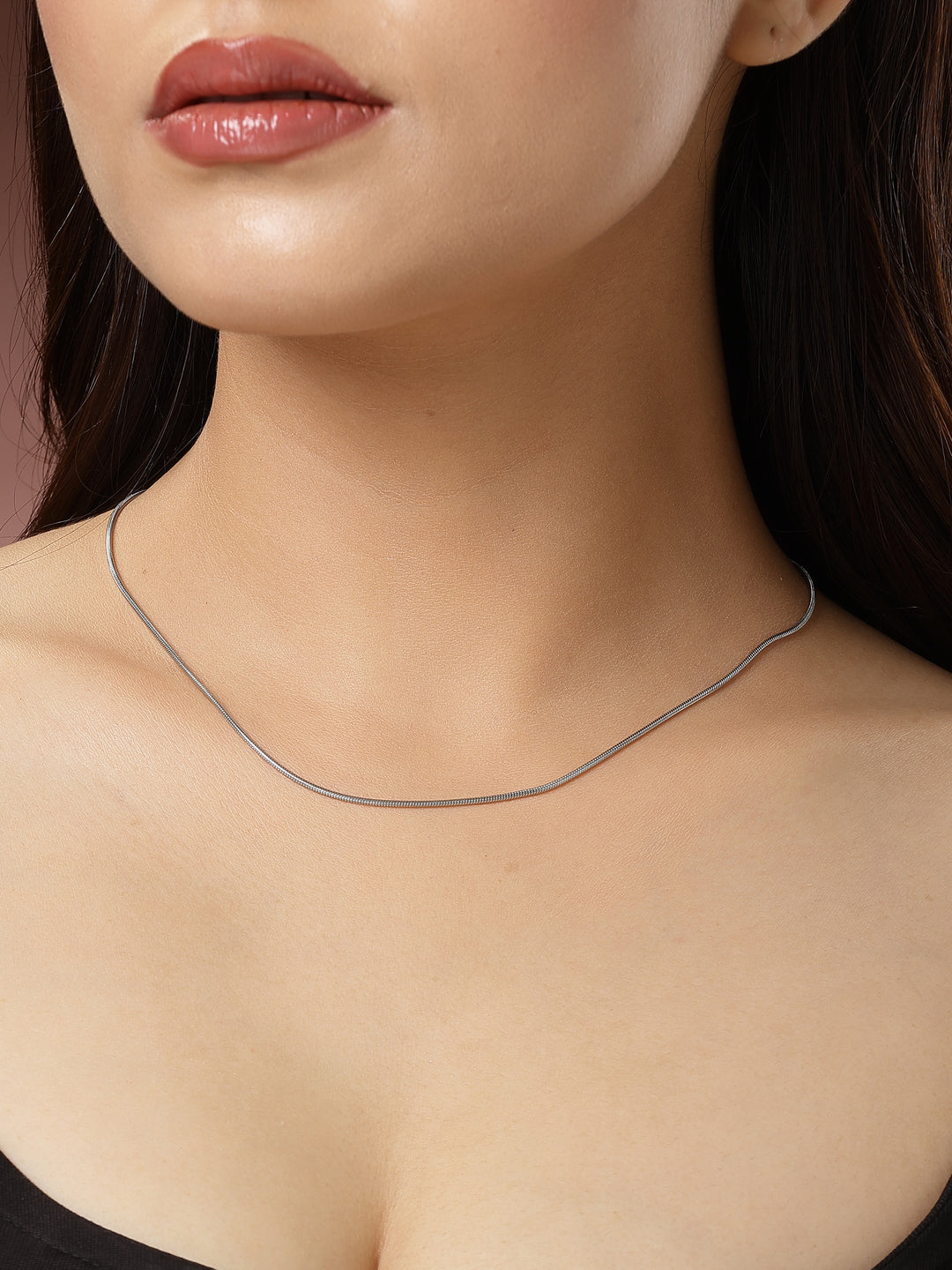 Women's Set Of 3 Silver-Toned German Silver Oxidised Chain