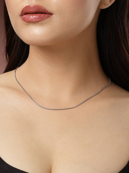 Women's Set Of 3 Silver-Toned German Silver Oxidised Chain