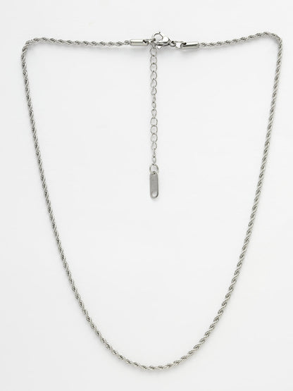 Women's Set Of 3 Silver-Toned German Silver Oxidised Chain